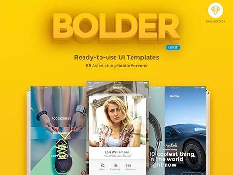 电商博客手机端 Bolder UI Kit下载