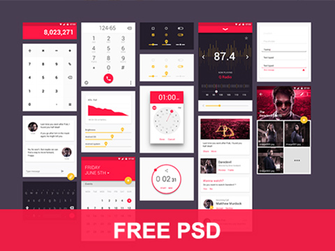 红色社交Material UI Kit工具包