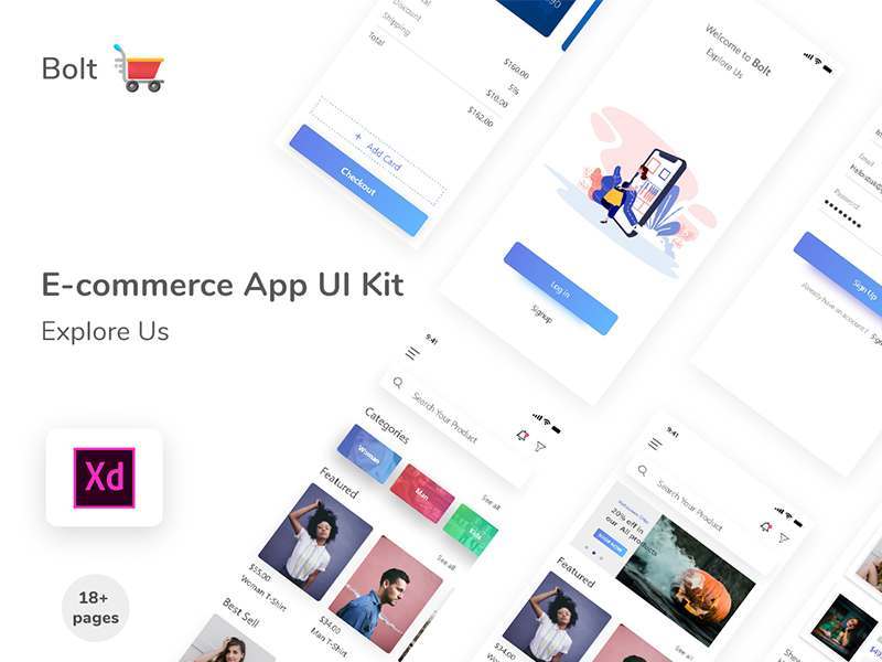 简约的电商购物APP ui kits