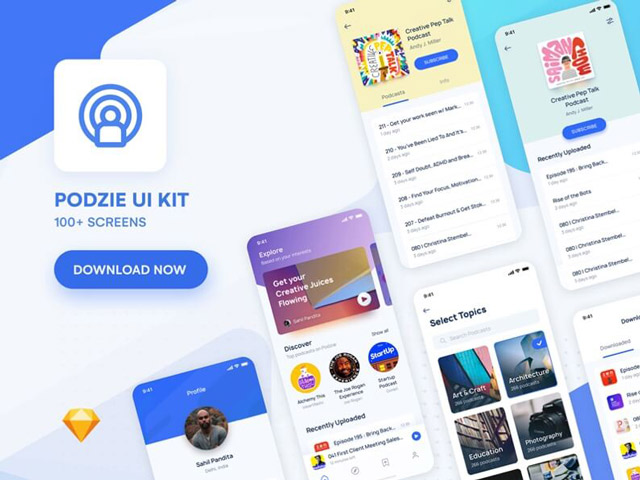 podzie App音乐社交类AppUI Kits