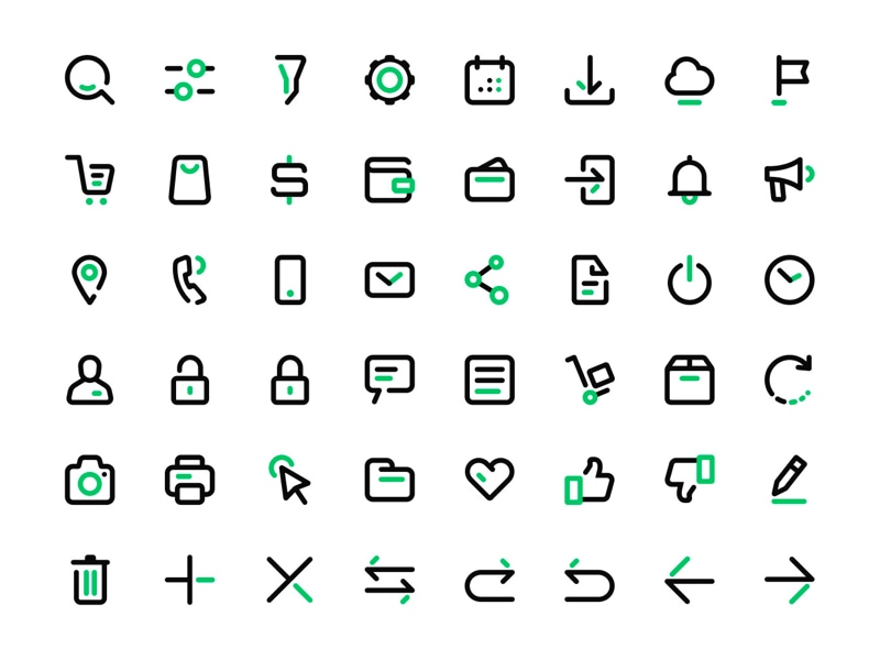 48个基础通用类型icon下载