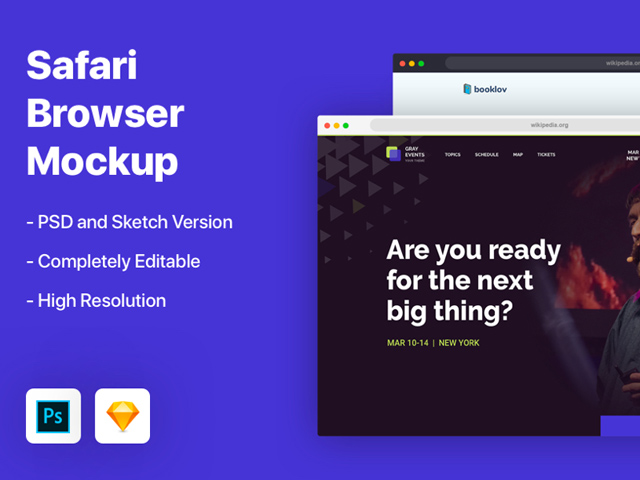 Safari 浏览器模型Mockups