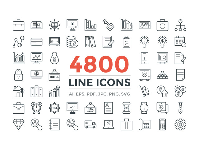 海量基础类型线性icon下载