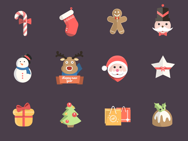 12枚圣诞节主题icon图标