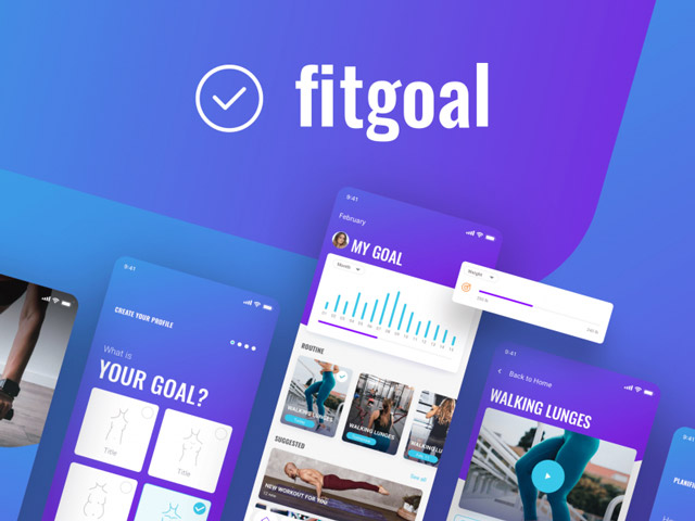 炫酷风格健身运动系列AppUI套件