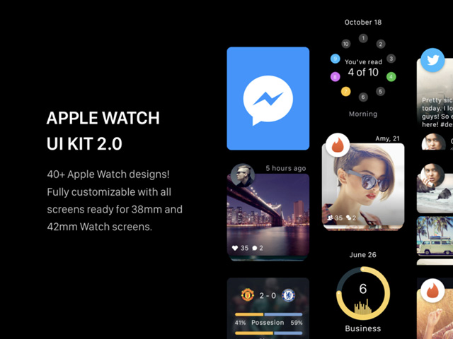 Apple iWatch UI Kit 2.0