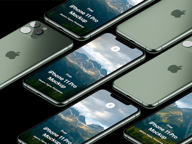 iPhone 11 Pro 高保真手机渲染模型