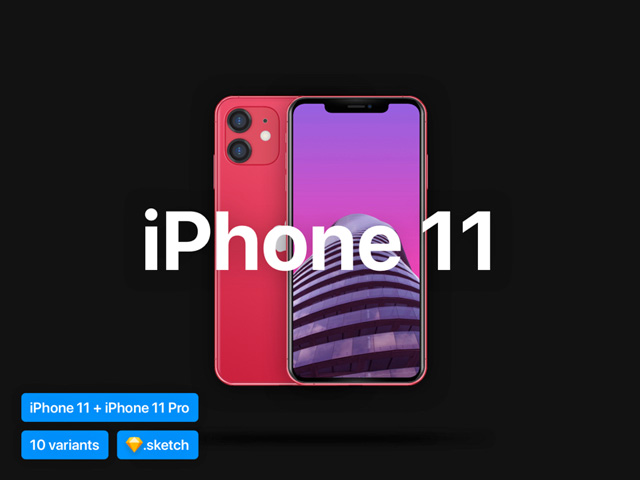  iPhone 11 Mockups for Sketch