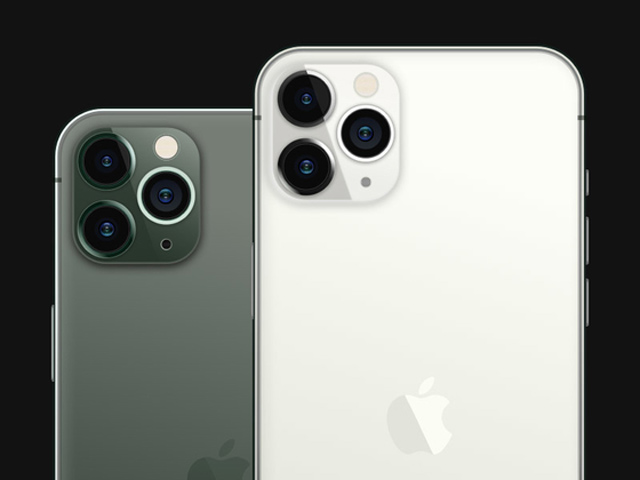 iPhone 11 Pro Max 暗夜绿和银色模型