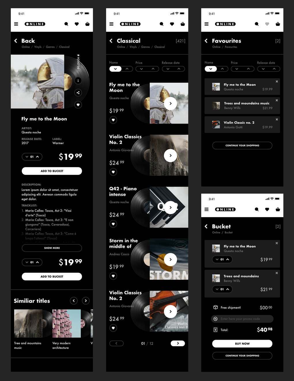 黑白经典配色音频商店App