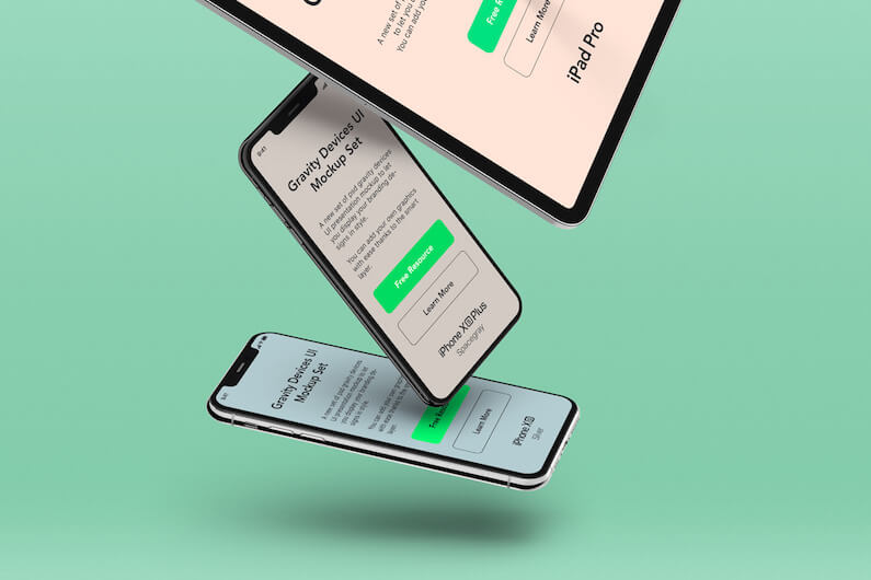 iPhone Xs和iPad Pro设备样机